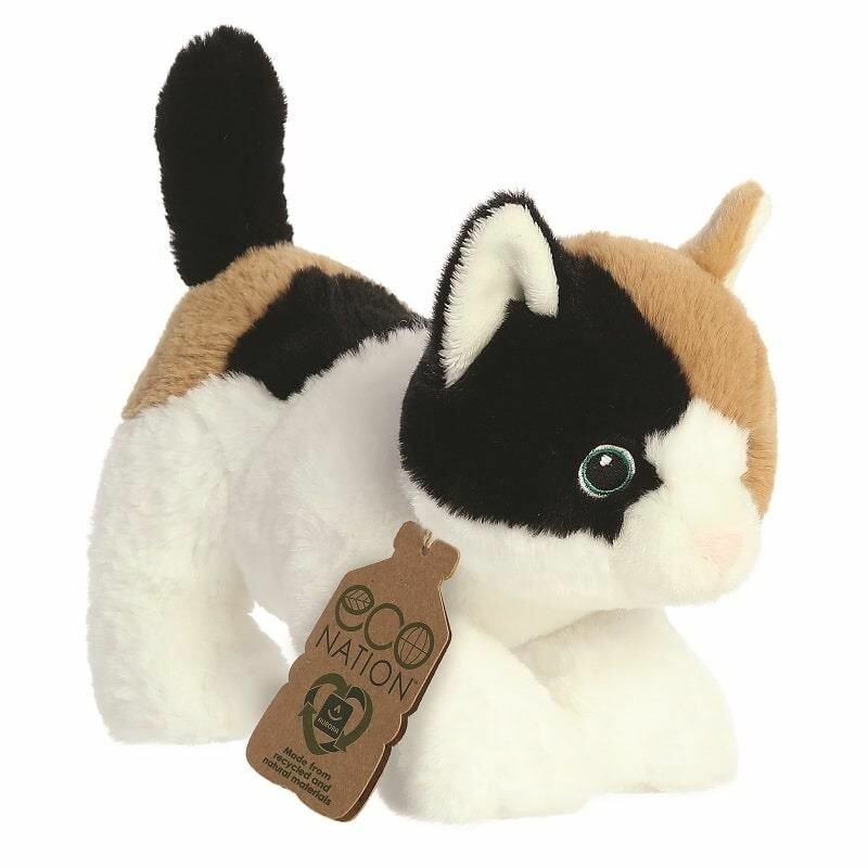 Eco Nation knuffeldier gemaakt van gerecycled plastic - Lapjes Kat