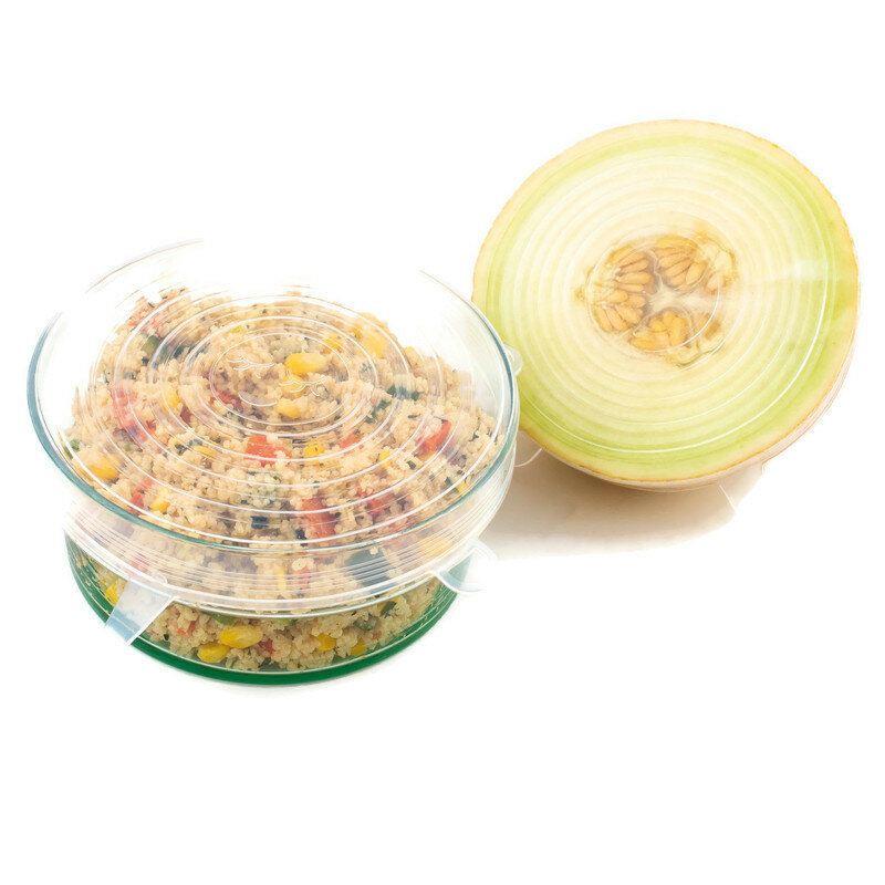 Dotz set van 4 silicone vershouddeksels transparant