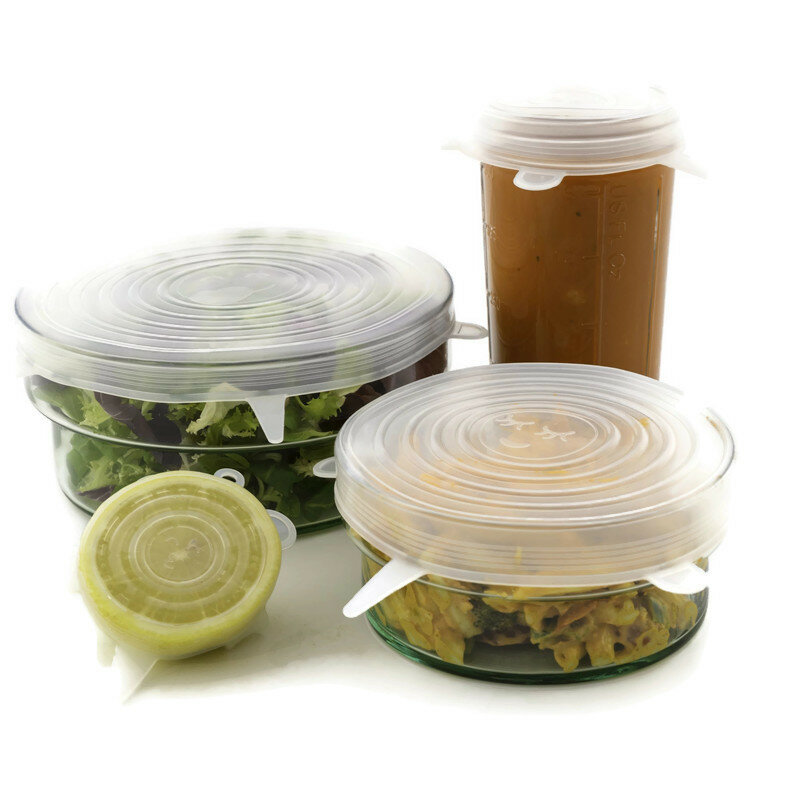 Dotz set van 6 silicone vershouddeksels, flexible tops