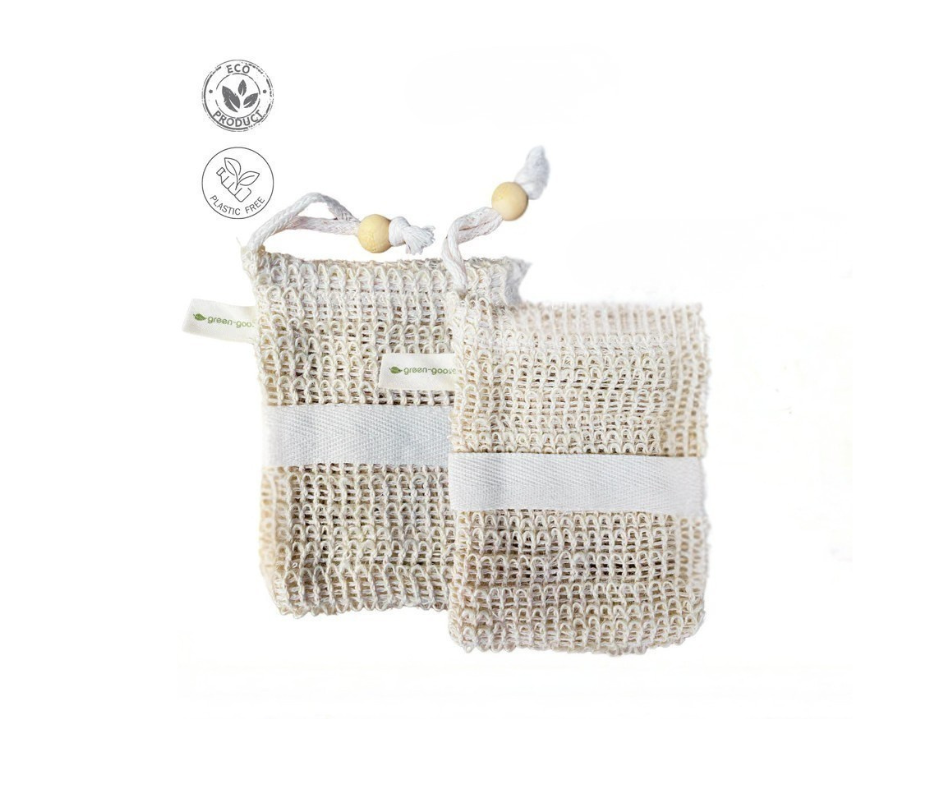 Vegan zeepzakje met handgreep van natuurlijke vezels
