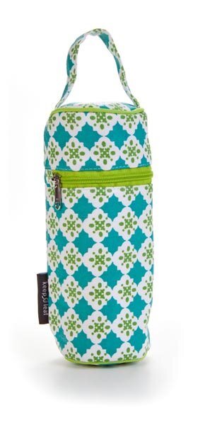 Keep Leaf Organic Insulated Bottle Bag Tiles - Dubbelwandige flessentas met rits 