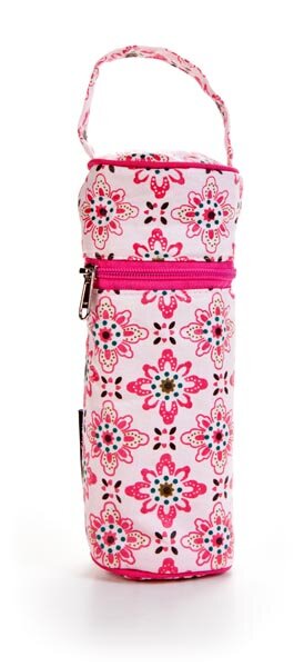 Keep Leaf Organic Insulated Bottle Bag Floral - Flessentas met rits 