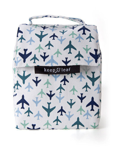 KeepLeaf Insulated Lunchbag Planes - Koel lunchtas vliegtuig print