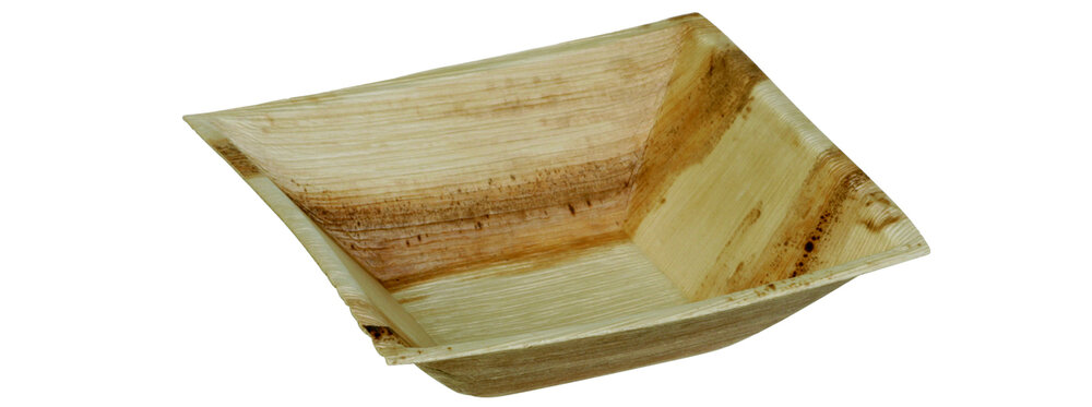 Palmblad kom vierkant 16cm, pak 25 stuks