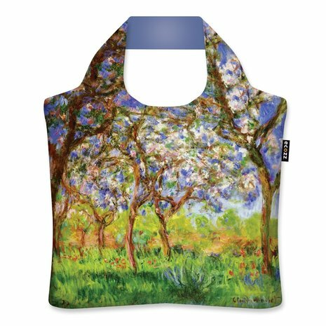 Ecozz Ecoshopper Giverny in Springtime, opvouwbare tas van gerecycled plastic 