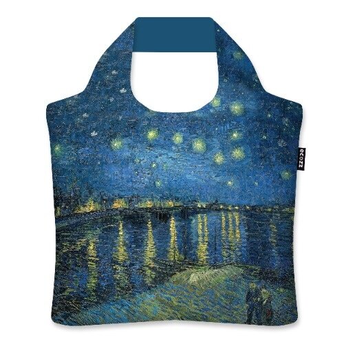 Ecozz opvouwbare rPET shopper: van Gogh, Starry Night over the Rhone