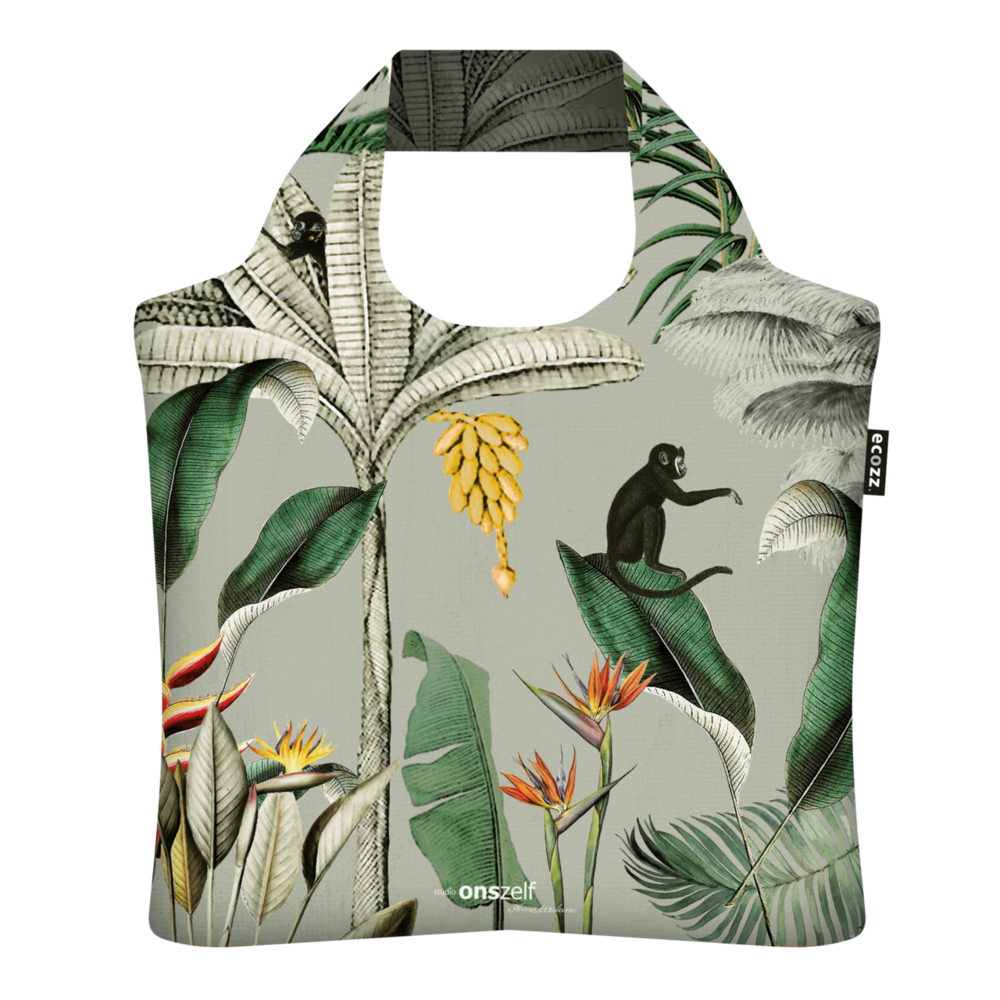 Ecozz opvouwbare tas van gerecyclede Pet flessen, Studio Onszelf Tropical Leaves