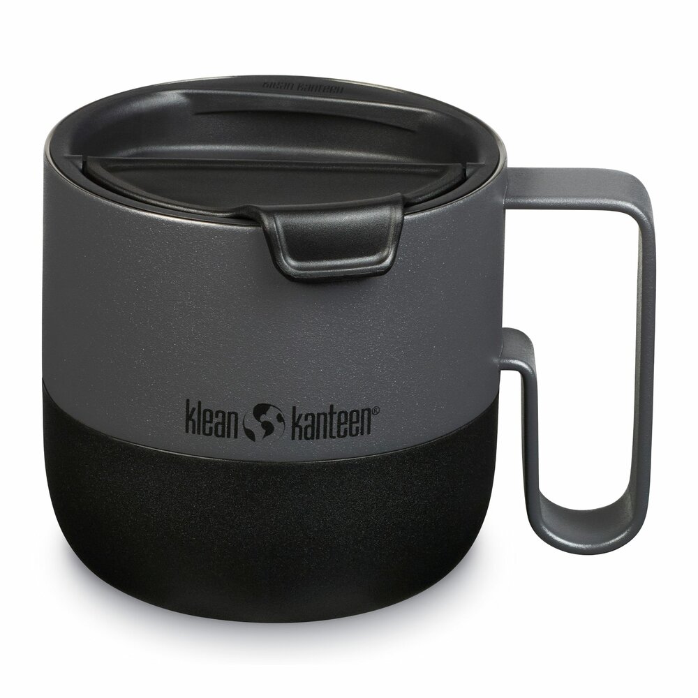 Klean Kanteen Rise Mug 399ml Asphalt - Dubbelwandige RVS mok met oor 