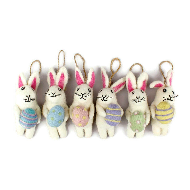 Sjaal met Verhaal paashaas met ei van vilt - Div. kleuren