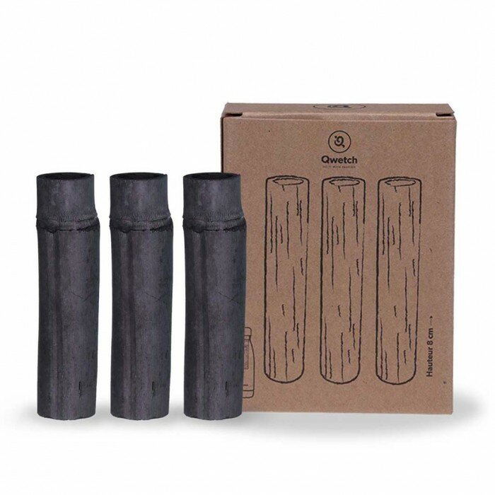 Qwetch natuurlijke waterfilter van actieve houtskool, set 3 stuks