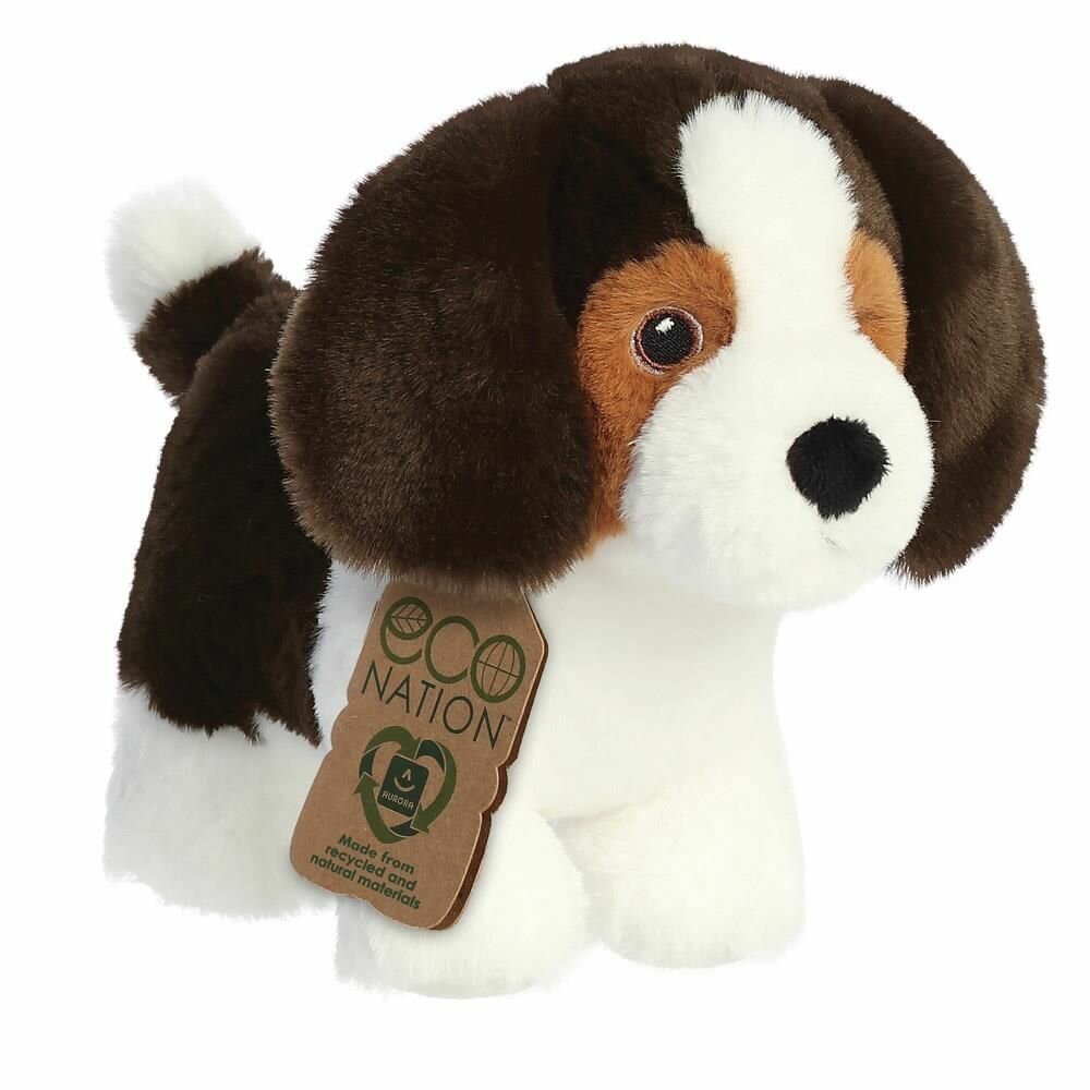 Eco Nation Beagle knuffel gemaakt van gerecycled materiaal