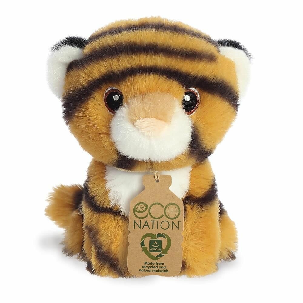 Eco Nation mini knuffeldier gemaakt van gerecycled plastic - Tijgertje