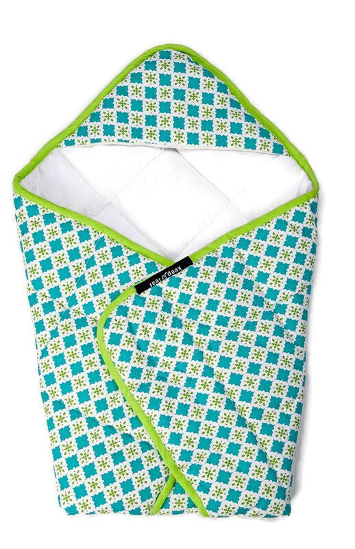 Keep Leaf Organic Quilted Wikkeldeken Tiles - Babydeken van Organic Cotton - 
