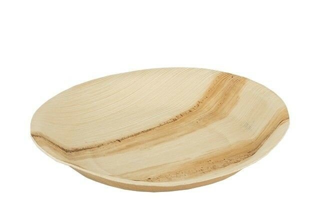 Palmblad bord rond groot 26cm, pak 25 stuks