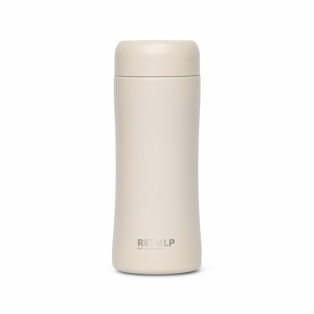 ReTulp Tumbler Beige, RVS Thermosfles - drinkbeker 300ml 