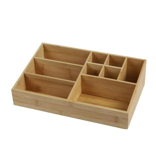 Grote Bamboehouten Organizer - Opbergbox voor kantoor of make-up