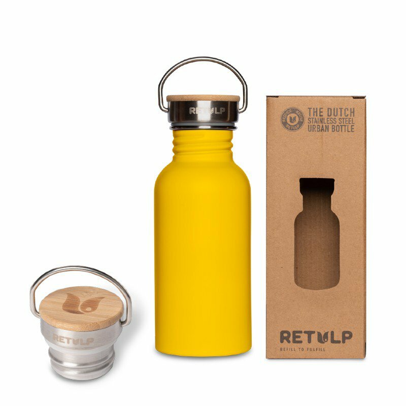 Retulp Roestvrij stalen drinkfles 500ml,  Urban Happy Yellow