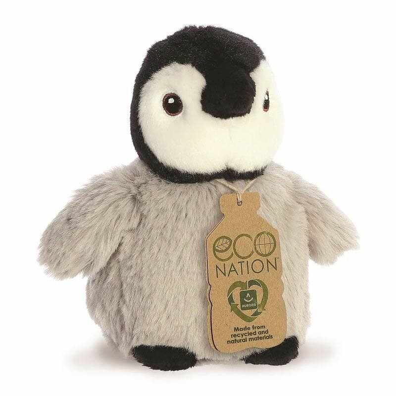 Eco Nation mini knuffeldier gemaakt van gerecycled plastic - Pinguïn