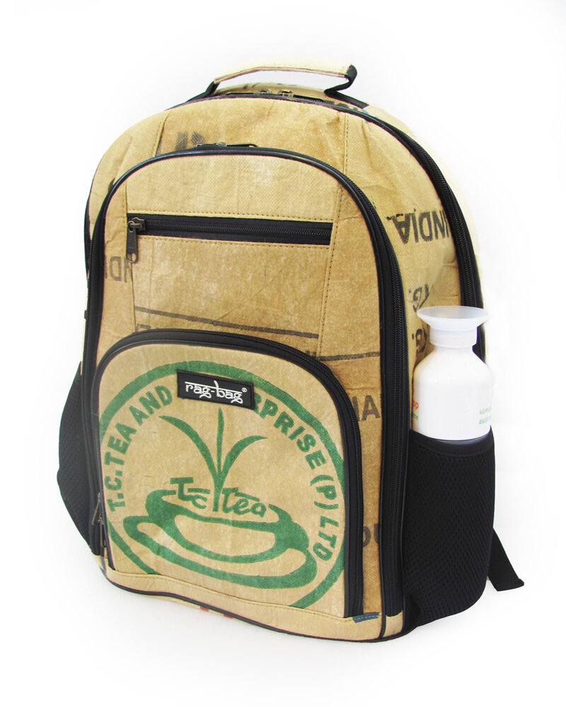 RagBag Backpack, rugtas van gerecyclede Theezakken