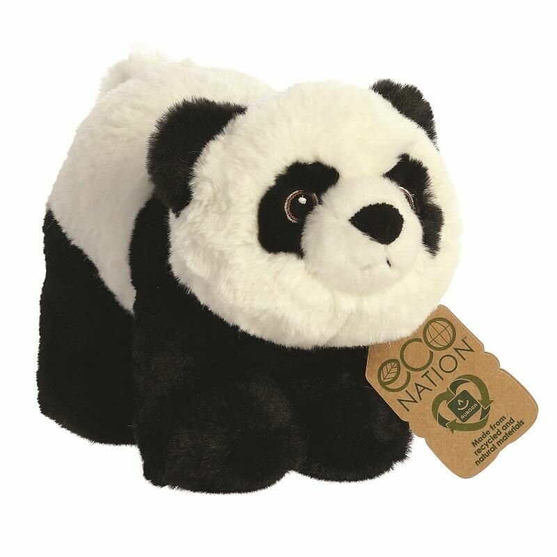 Eco Nation Panda knuffel gemaakt van gerecycled materiaal
