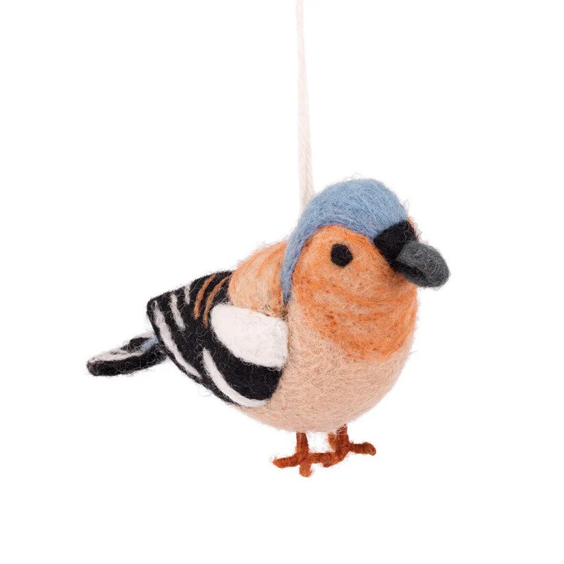 Sjaal met Verhaal vogel hangertje van vilt - Vink