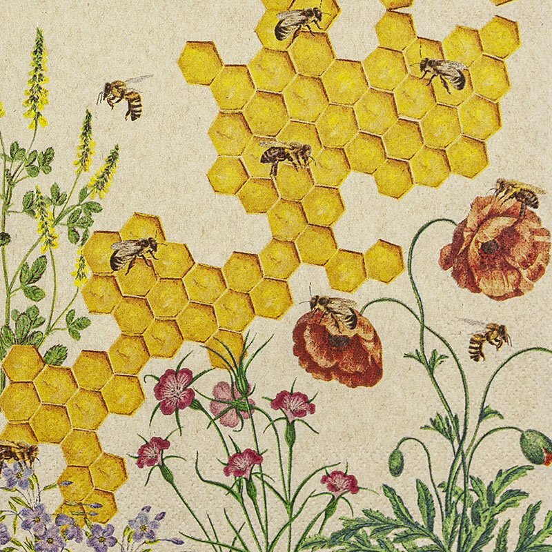 Eco servetten 33x33cm van gerecycled/ongebleekt papier - Honey