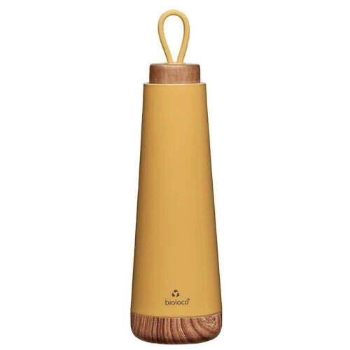 BioLoco Loop RVS thermosfles - Mustard