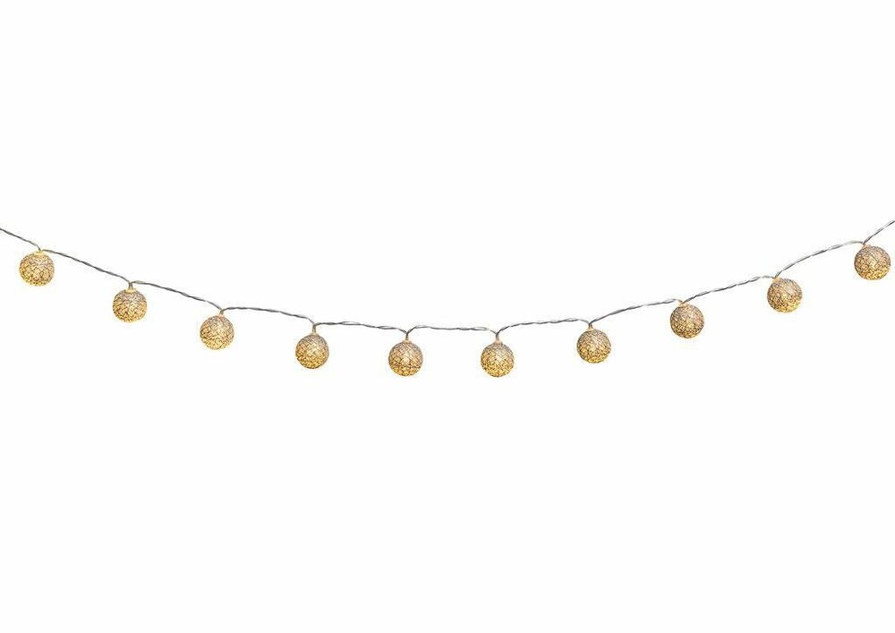Moses Lichtslinger goud of zilver, 15 LED lampjes op batterij of USB