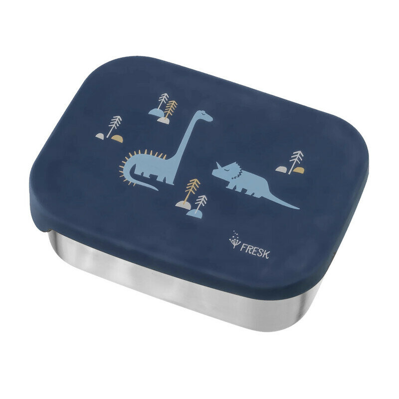 Fresk RVS Lunchbox Dino - broodtrommel met siliconen deksel 