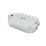 Oval Rectangle Lunch Box Kangra, RVS broodtrommel met mini container. Oval Rectangle Lunch Box Kangra, RVS broodtrommel met mini container.
