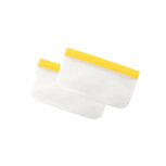 Dotz set van 2 herbruikbare vershoudzakken geel 290ml Dotz set van 2 herbruikbare vershoudzakken geel 290ml