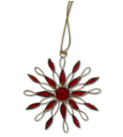 Fairtrade Capiz hanger - Rode sneeuwvlok Fairtrade Capiz hanger - Rode sneeuwvlok