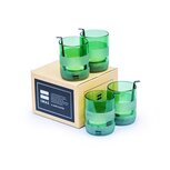 I-WAS set van 4 groene upcyclede theelichtjes I-WAS set van 4 groene upcyclede theelichtjes