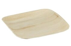 Palmblad Bio bord vierkant plat 20cm, pak van 25 stuks Palmblad Bio bord vierkant plat 20cm, pak van 25 stuks
