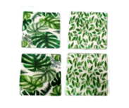 Fairtrade Capiz onderzetter met bladeren, 2 varianten Fairtrade Capiz onderzetter met bladeren, 2 varianten