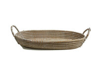 FairTrade XL ovale mand, Kaisa gras met wit gerecycled plastic FairTrade XL ovale mand, Kaisa gras met wit gerecycled plastic