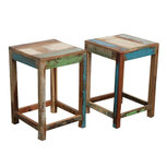 Scrapwood Stool square - vierkant tafeltje of krukje van sloophout Scrapwood Stool square - vierkant tafeltje of krukje van sloophout