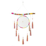 FairTrade Dreamcatcher, grote dromenvanger in geel/blauw/roze FairTrade Dreamcatcher, grote dromenvanger in geel/blauw/roze