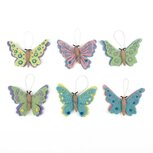 Sjaal met Verhaal vlinder hangertje van vilt, diverse pastelkleuren Sjaal met Verhaal vlinder hangertje van vilt, diverse pastelkleuren