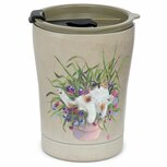 RVS reusable Insulated Cup 300ml Floral Cat in Plant Pot - Dubbelwandige beker RVS reusable Insulated Cup 300ml Floral Cat in Plant Pot - Dubbelwandige beker