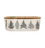 BioLoco Plant lunchbox van PLA Bio Plastic - Black and white leaves BioLoco Plant lunchbox van PLA Bio Plastic - Black and white leaves