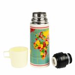 Rex London Flask and Cup World Map - RVS thermosfles met drinkbeker Rex London Flask and Cup World Map - RVS thermosfles met drinkbeker