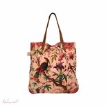 Imbarro Shopper Paradise Large Pink - katoenen velours boodschappentas Imbarro Shopper Paradise Large Pink - katoenen velours boodschappentas