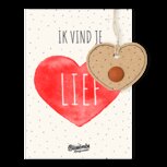 Blossombs Bloembommetjes kaart met hanger - Lief Blossombs Bloembommetjes kaart met hanger - Lief