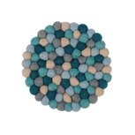 Fairtrade vilten onderzetter van Sjaal met Verhaal - Beach rond 20cm Fairtrade vilten onderzetter van Sjaal met Verhaal - Beach rond 20cm