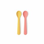 Ekobo Silicone Spoon Set Coral/Mimosa - roze en geel baby lepeltje Ekobo Silicone Spoon Set Coral/Mimosa - roze en geel baby lepeltje