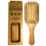 Bamboo Hairbrush - Rechthoekige bamboehouten haarborstel met knoppen Bamboo Hairbrush - Rechthoekige bamboehouten haarborstel met knoppen