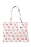 ChicMic shopper van biologisch katoen - grote tas met roze smiley print ChicMic shopper van biologisch katoen - grote tas met roze smiley print