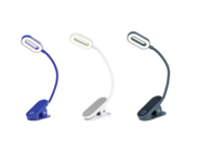 Moses LED leeslampje met klip oplaadbaar - wit, grijs of blauw Moses LED leeslampje met klip oplaadbaar - wit, grijs of blauw
