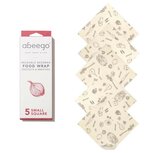 Abeego Beeswax Food wrap small square, set van 5 bijenwas doeken. Abeego Beeswax Food wrap small square, set van 5 bijenwas doeken.